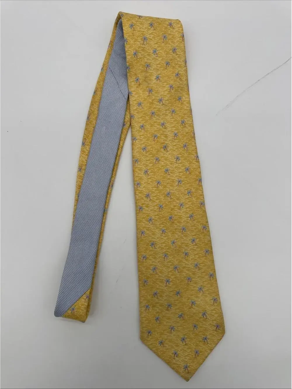 Tommy Hilfiger Men's Tie 100% Silk, Made In Italy Palm Trees-Loss Threads